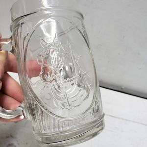 Anheuser-Busch Budweiser beer mug pint glass Clydesdale horse & logo